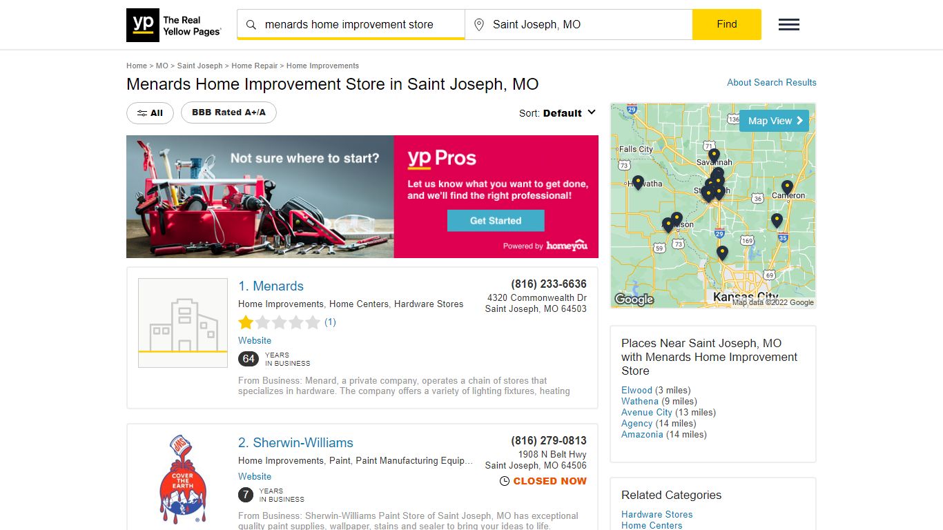 Menards Home Improvement Store in Saint Joseph, MO - Yellow Pages